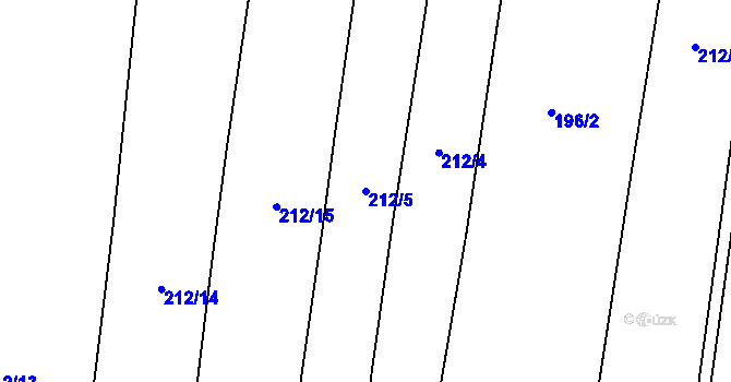 Parcela st. 212/5 v KÚ Hartmanice u Žimutic, Katastrální mapa