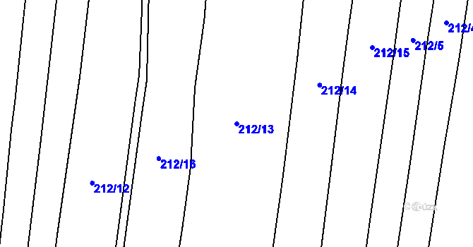 Parcela st. 212/13 v KÚ Hartmanice u Žimutic, Katastrální mapa