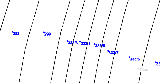 Parcela st. 333/4 v KÚ Hartmanice u Žimutic, Katastrální mapa