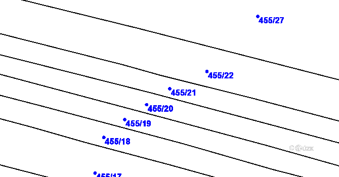 Parcela st. 455/21 v KÚ Hartmanice u Žimutic, Katastrální mapa
