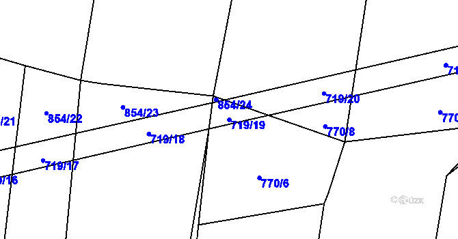 Parcela st. 719/19 v KÚ Hartmanice u Žimutic, Katastrální mapa