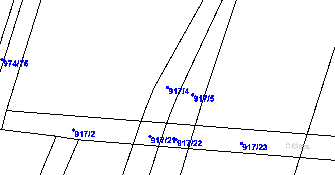 Parcela st. 917/4 v KÚ Hartmanice u Žimutic, Katastrální mapa