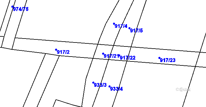 Parcela st. 917/21 v KÚ Hartmanice u Žimutic, Katastrální mapa