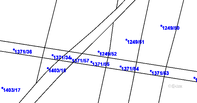 Parcela st. 1249/52 v KÚ Hartmanice u Žimutic, Katastrální mapa