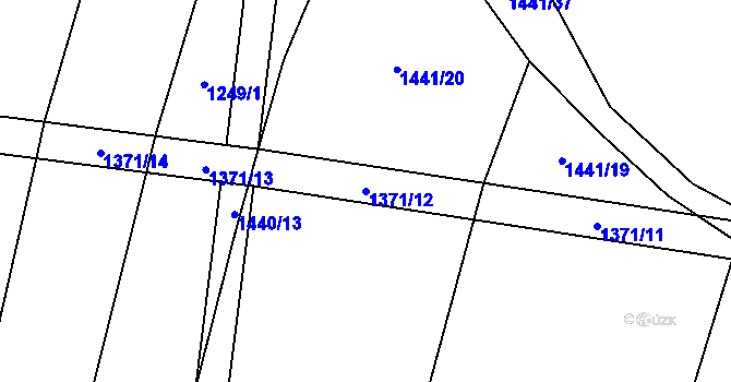 Parcela st. 1371/12 v KÚ Hartmanice u Žimutic, Katastrální mapa