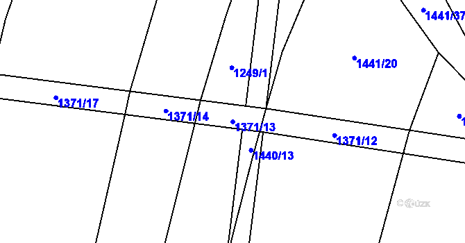 Parcela st. 1371/13 v KÚ Hartmanice u Žimutic, Katastrální mapa