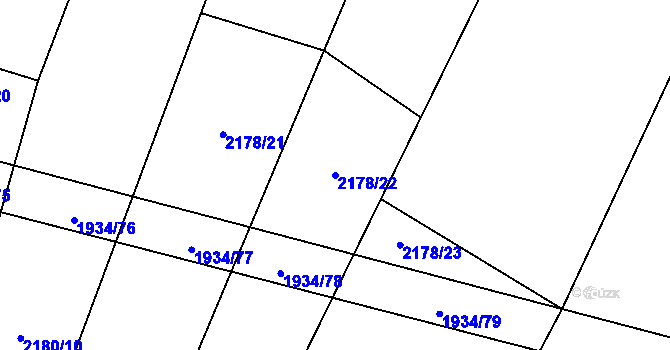 Parcela st. 2178/22 v KÚ Sobětice u Žimutic, Katastrální mapa