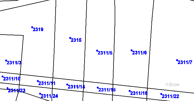 Parcela st. 2311/5 v KÚ Sobětice u Žimutic, Katastrální mapa