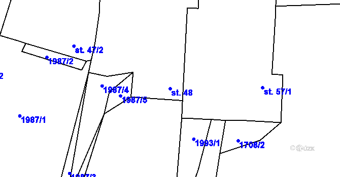 Parcela st. 48 v KÚ Sobětice u Žimutic, Katastrální mapa