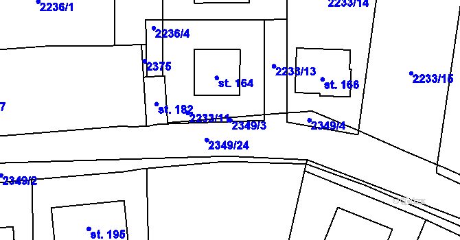 Parcela st. 2349/3 v KÚ Žimutice, Katastrální mapa