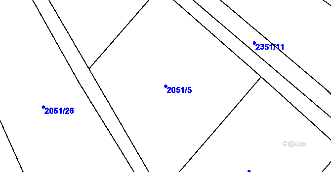 Parcela st. 2051/5 v KÚ Žimutice, Katastrální mapa