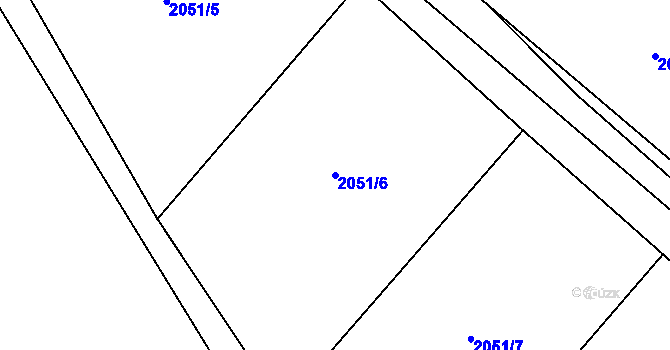 Parcela st. 2051/6 v KÚ Žimutice, Katastrální mapa