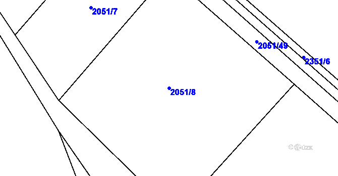 Parcela st. 2051/8 v KÚ Žimutice, Katastrální mapa