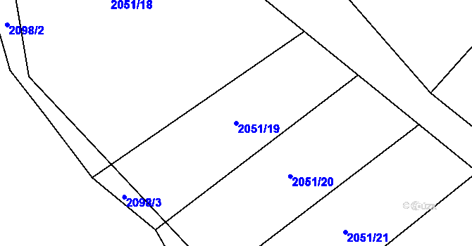 Parcela st. 2051/19 v KÚ Žimutice, Katastrální mapa