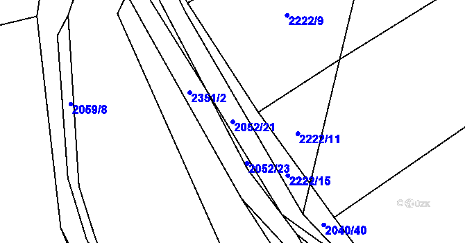 Parcela st. 2052/21 v KÚ Žimutice, Katastrální mapa