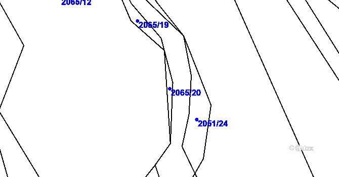 Parcela st. 2065/20 v KÚ Žimutice, Katastrální mapa