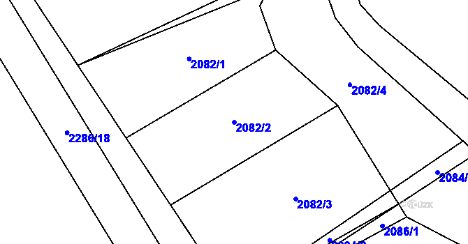 Parcela st. 2082/2 v KÚ Žimutice, Katastrální mapa