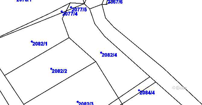 Parcela st. 2082/4 v KÚ Žimutice, Katastrální mapa