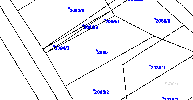 Parcela st. 2085 v KÚ Žimutice, Katastrální mapa