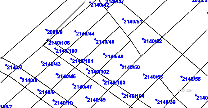 Parcela st. 2140/48 v KÚ Žimutice, Katastrální mapa