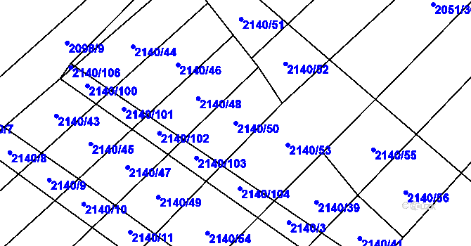 Parcela st. 2140/50 v KÚ Žimutice, Katastrální mapa