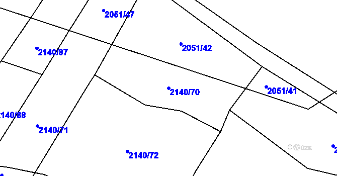 Parcela st. 2140/70 v KÚ Žimutice, Katastrální mapa
