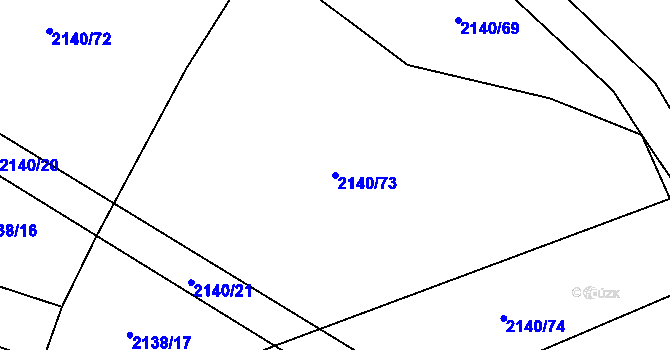 Parcela st. 2140/73 v KÚ Žimutice, Katastrální mapa
