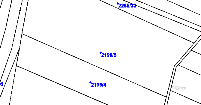 Parcela st. 2196/5 v KÚ Žimutice, Katastrální mapa