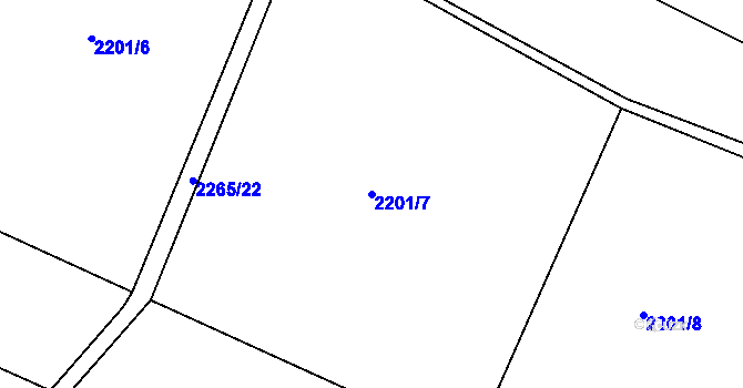 Parcela st. 2201/7 v KÚ Žimutice, Katastrální mapa