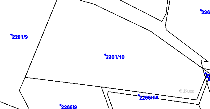 Parcela st. 2201/10 v KÚ Žimutice, Katastrální mapa