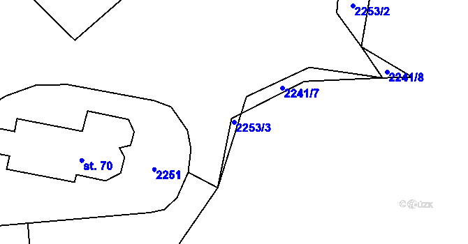 Parcela st. 2253/3 v KÚ Žimutice, Katastrální mapa