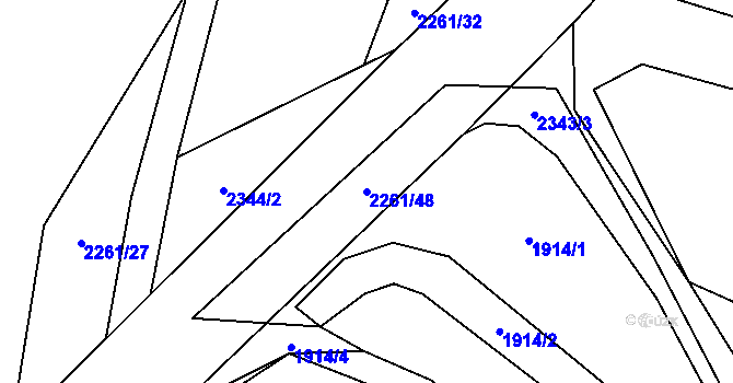 Parcela st. 2261/48 v KÚ Žimutice, Katastrální mapa