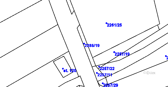 Parcela st. 2286/19 v KÚ Žimutice, Katastrální mapa