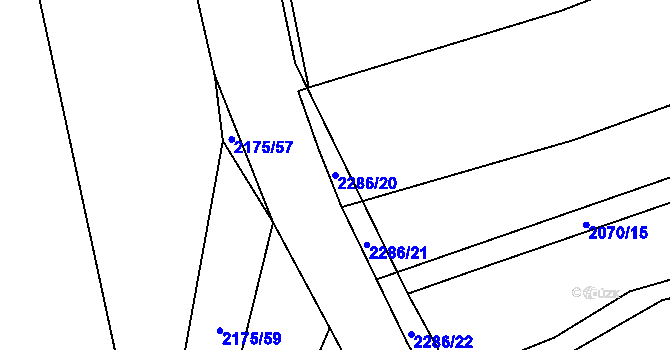 Parcela st. 2286/20 v KÚ Žimutice, Katastrální mapa