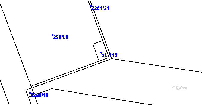 Parcela st. 113 v KÚ Žimutice, Katastrální mapa