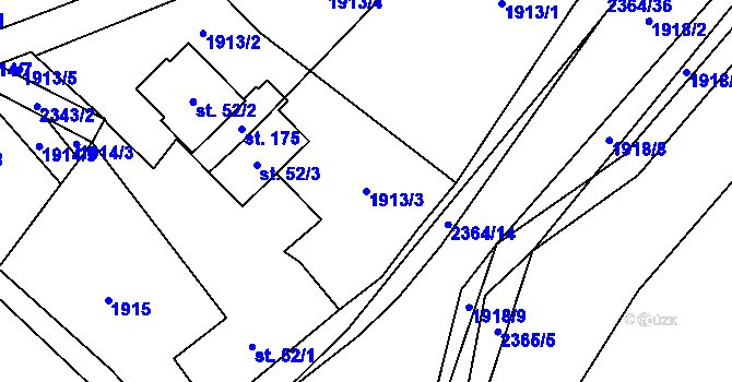 Parcela st. 1913/3 v KÚ Žimutice, Katastrální mapa