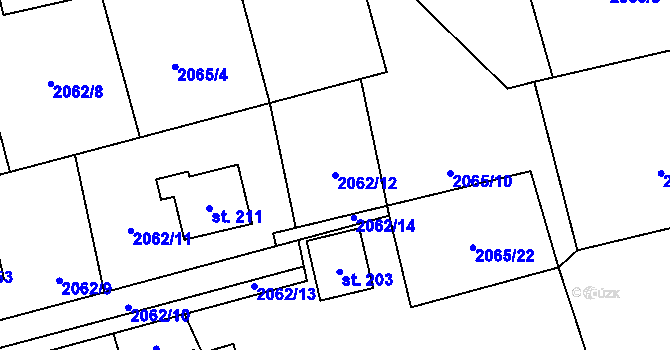 Parcela st. 2062/12 v KÚ Žimutice, Katastrální mapa
