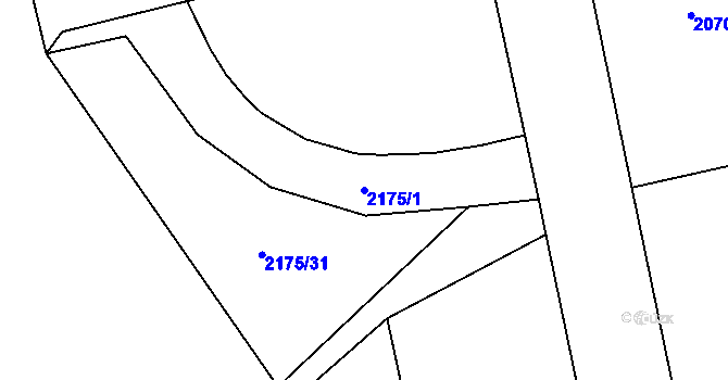 Parcela st. 2175/1 v KÚ Žimutice, Katastrální mapa