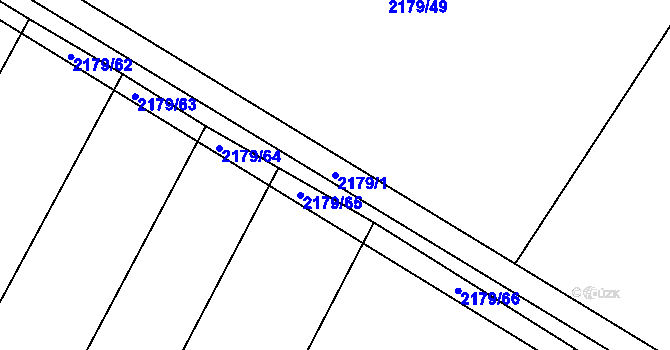 Parcela st. 2179/1 v KÚ Žimutice, Katastrální mapa