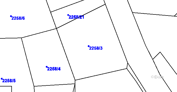Parcela st. 2258/3 v KÚ Žimutice, Katastrální mapa