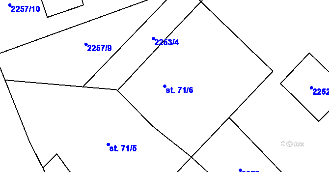 Parcela st. 71/6 v KÚ Žimutice, Katastrální mapa
