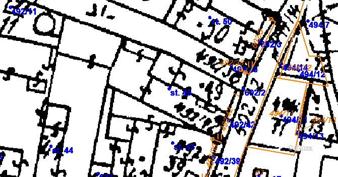 Parcela st. 49 v KÚ Březí u Žinkov, Katastrální mapa