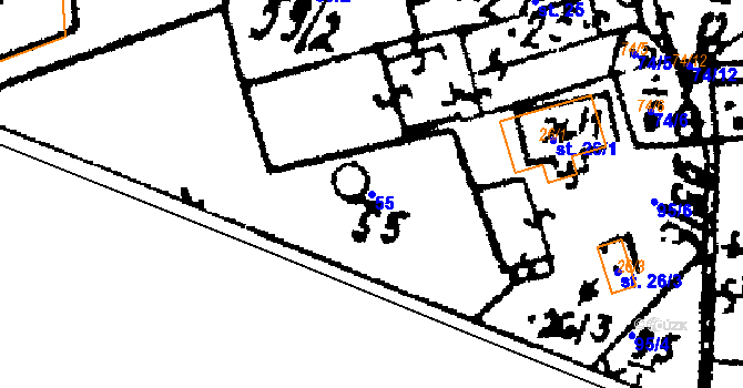 Parcela st. 55 v KÚ Březí u Žinkov, Katastrální mapa