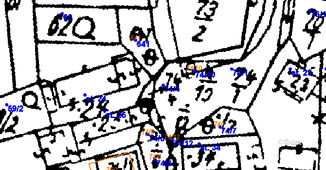 Parcela st. 74/4 v KÚ Březí u Žinkov, Katastrální mapa