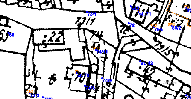 Parcela st. 74/11 v KÚ Březí u Žinkov, Katastrální mapa