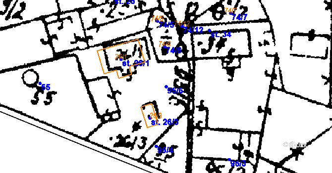 Parcela st. 95/6 v KÚ Březí u Žinkov, Katastrální mapa