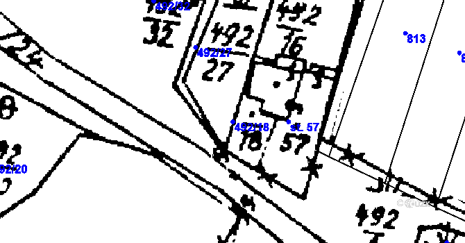 Parcela st. 492/18 v KÚ Březí u Žinkov, Katastrální mapa