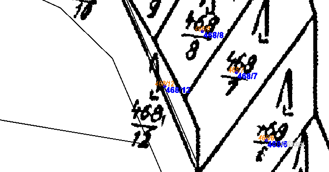 Parcela st. 468/12 v KÚ Březí u Žinkov, Katastrální mapa