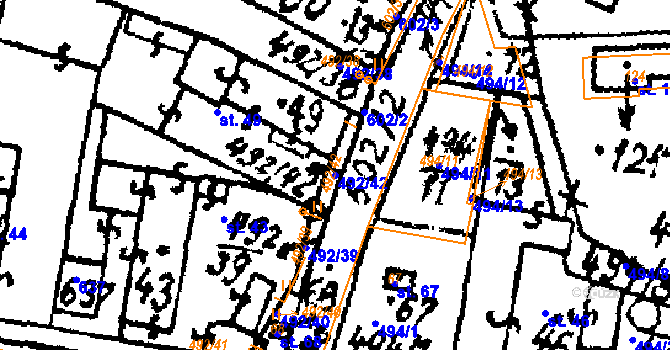 Parcela st. 492/42 v KÚ Březí u Žinkov, Katastrální mapa