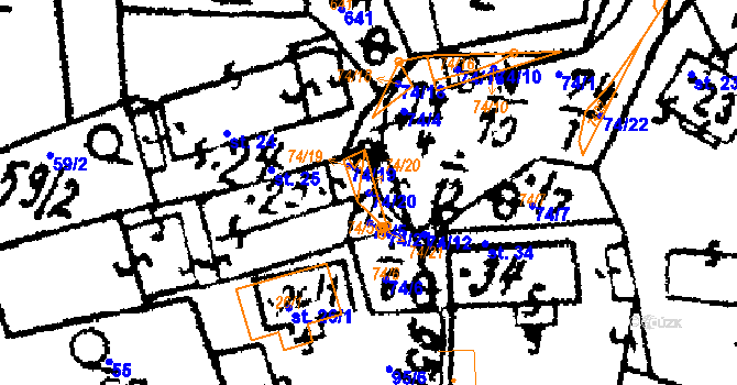 Parcela st. 74/20 v KÚ Březí u Žinkov, Katastrální mapa